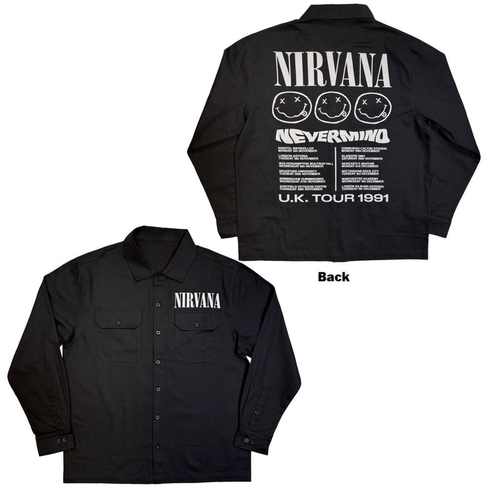 Nirvana - Nevermind UK Tour '91 Shirt - Zwart